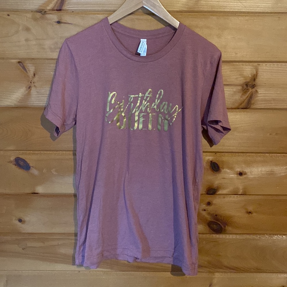 “Birthday Queen” pink & gold custom tshirt